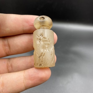Old Indus Valley Ancient Agate Stone Animals Intaglio Historical Stamps Beads, Cylinder Seal