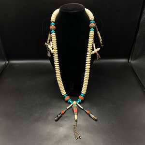MALA Genuine Tibetan Hand made Mala Om Mala Meditation shell Turquoise And Coral stone with silver agate . Sandalwood zade buddha yoga