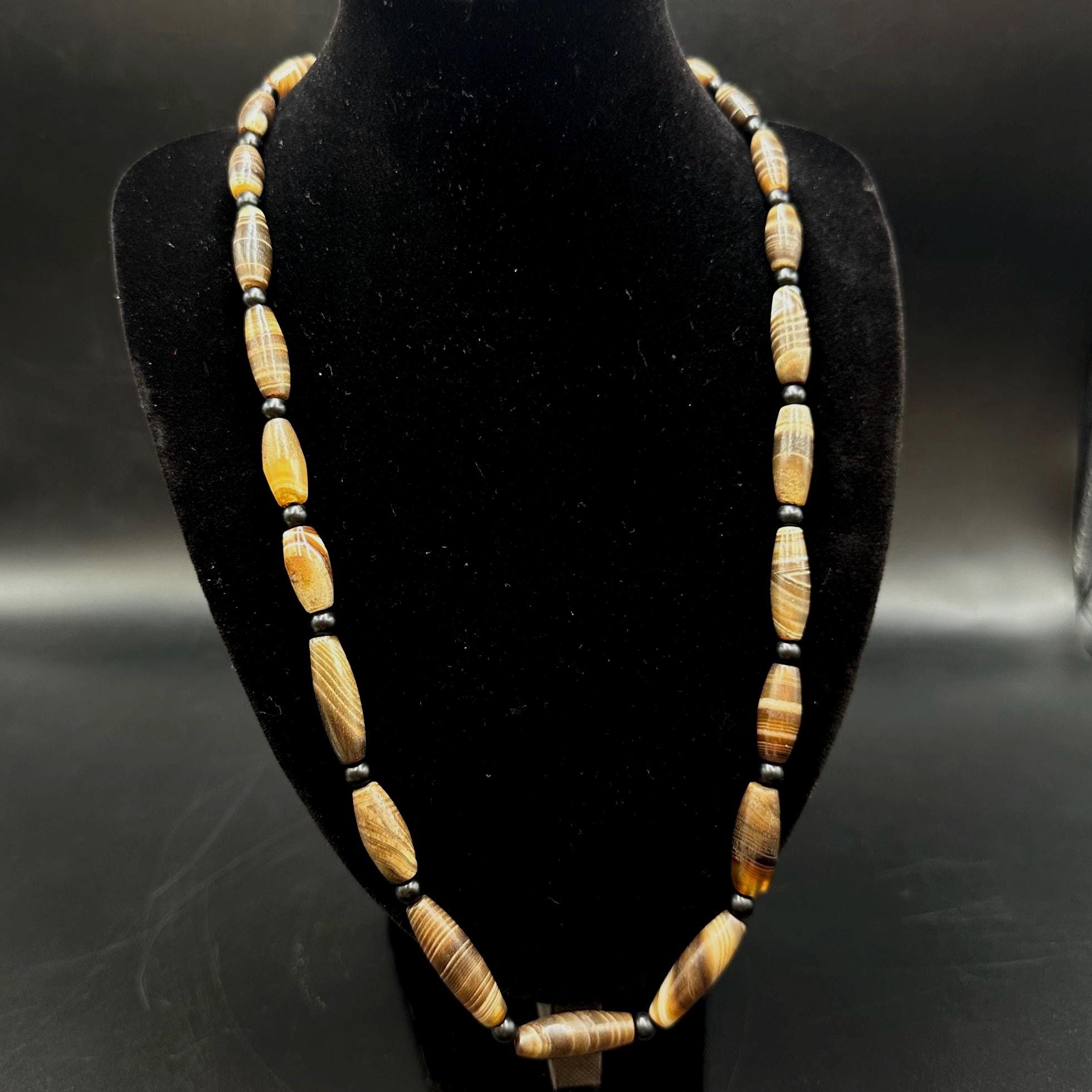 Old Ancient Antique Chong Dzi Beads With Suleimani Aqeeq Agate