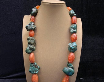 Tibetan Turquoise And Agate Necklace