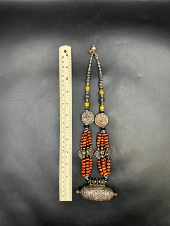 Antique Silver Bawsani filigree coral beads Neckl… - image 9