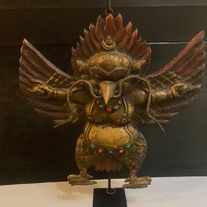 Stone Work White Metal Garuda Wall Hanging main image 1