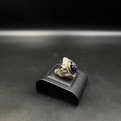 Fabulous Old Unique Carved Afghani King Ancient Blue shops Quartz Signet Solid Silver Ring