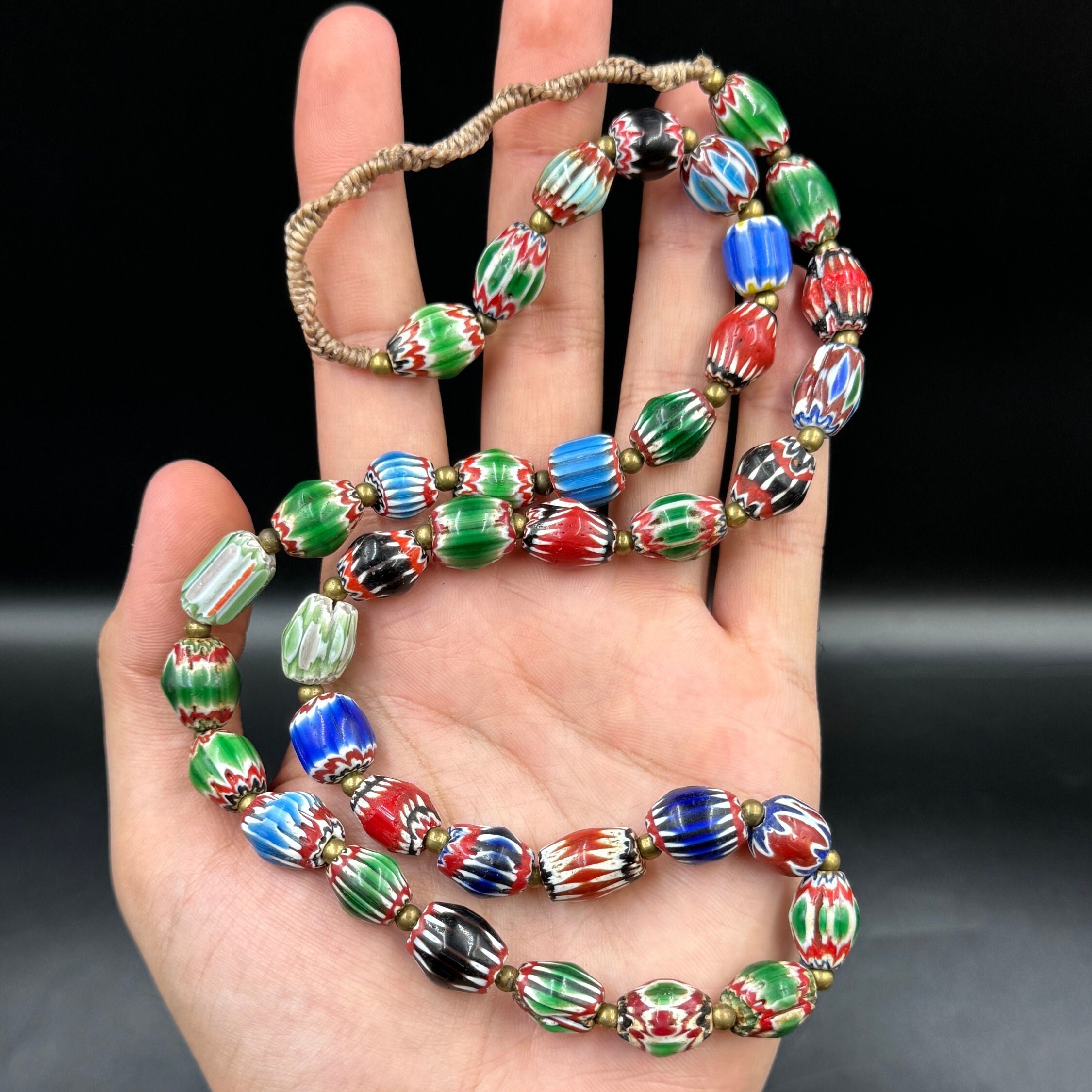 Antique African Trade Bead Necklace, 1800s Colorful Glass Beads - Etsy