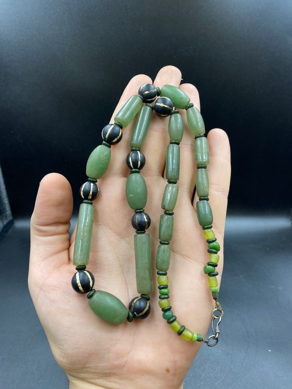 Ancient Pyu Jade Beads And Pyu Black And White Ag… - image 2