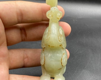 Old Green Jade Carved Phoenix Bird Figure - Etsy