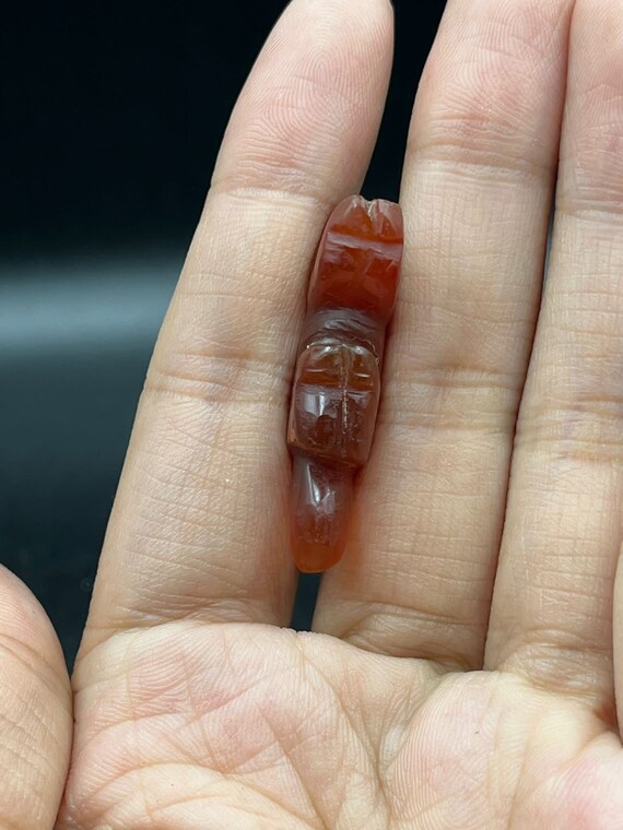 Ancient Pyu bead in Tiger shape and agate stone - image 6