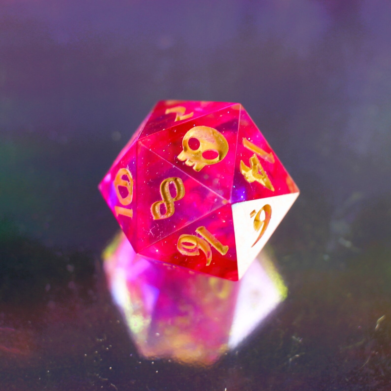 Chromatic Orb Dice Rainbow Dice DND Dice RPG Dice Sharp Edged Finished