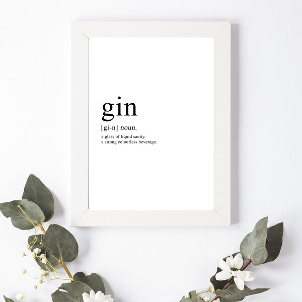 Gin Definition Etsy UK