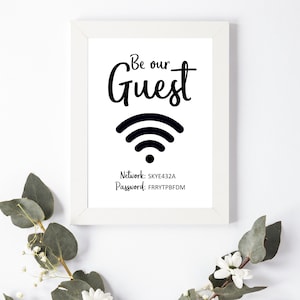 Internet Wifi Quote Be our Guest Bedroom Living Room Wall Decor Art A4 A5 A6 Disney