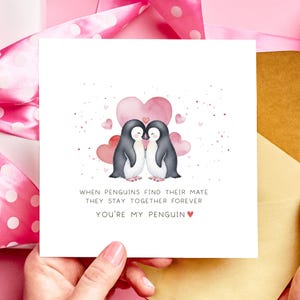 Personalised Penguin Valentine, You are my Penguin, My Person, Cute Valentine's Card, Penguin Couple, Love