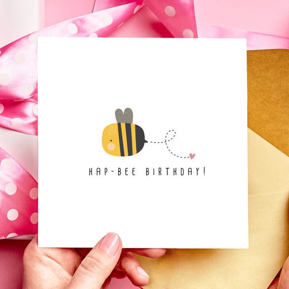 Bee Birthday Card Wildlife Design, Personalised