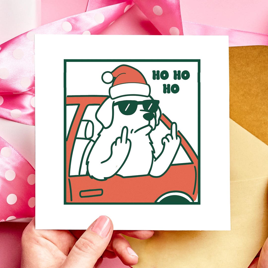 Funny Dog Christmas Card: Swear Pun Holiday Greeting - Etsy UK