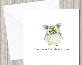 OWL BIRTHDAY CARD-Barn Owl cards set-blank card-Spring Birthday-Bird spotter gift-for him-Dad birthday-Nature card-naomi neale art-uk