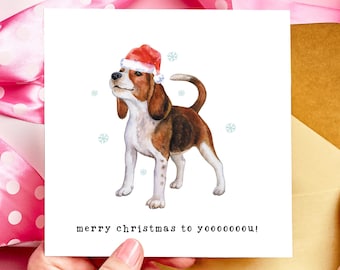 Personalised Beagle Christmas Card: Dog Xmas Card
