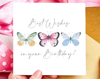 Personalised Butterfly Birthday Card: Floral Design for Her