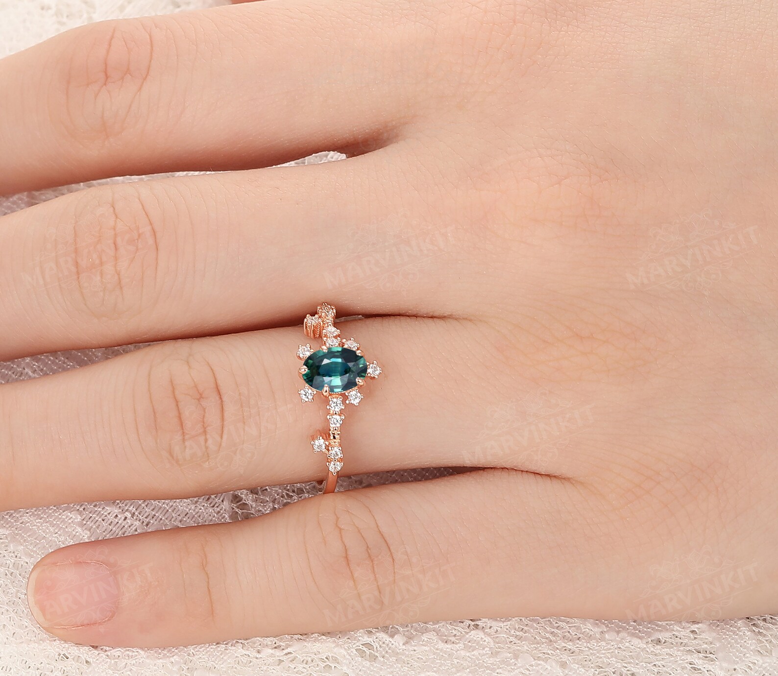 Lovely Anniversary Ring Rose Gold For Women Oval Cut 5x7mm Etsy