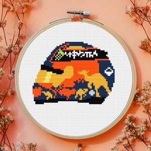 F1 Oscar Piastri 2024 season helmet - PDF cross stitch pattern special Australia livery formula one fans driver 81, motorsport McLaren decor