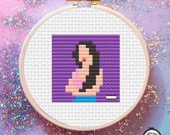 Sour, Olivia Rodrigo - PDF cross stitch pattern, album cover chart, pop music, rock, instant download