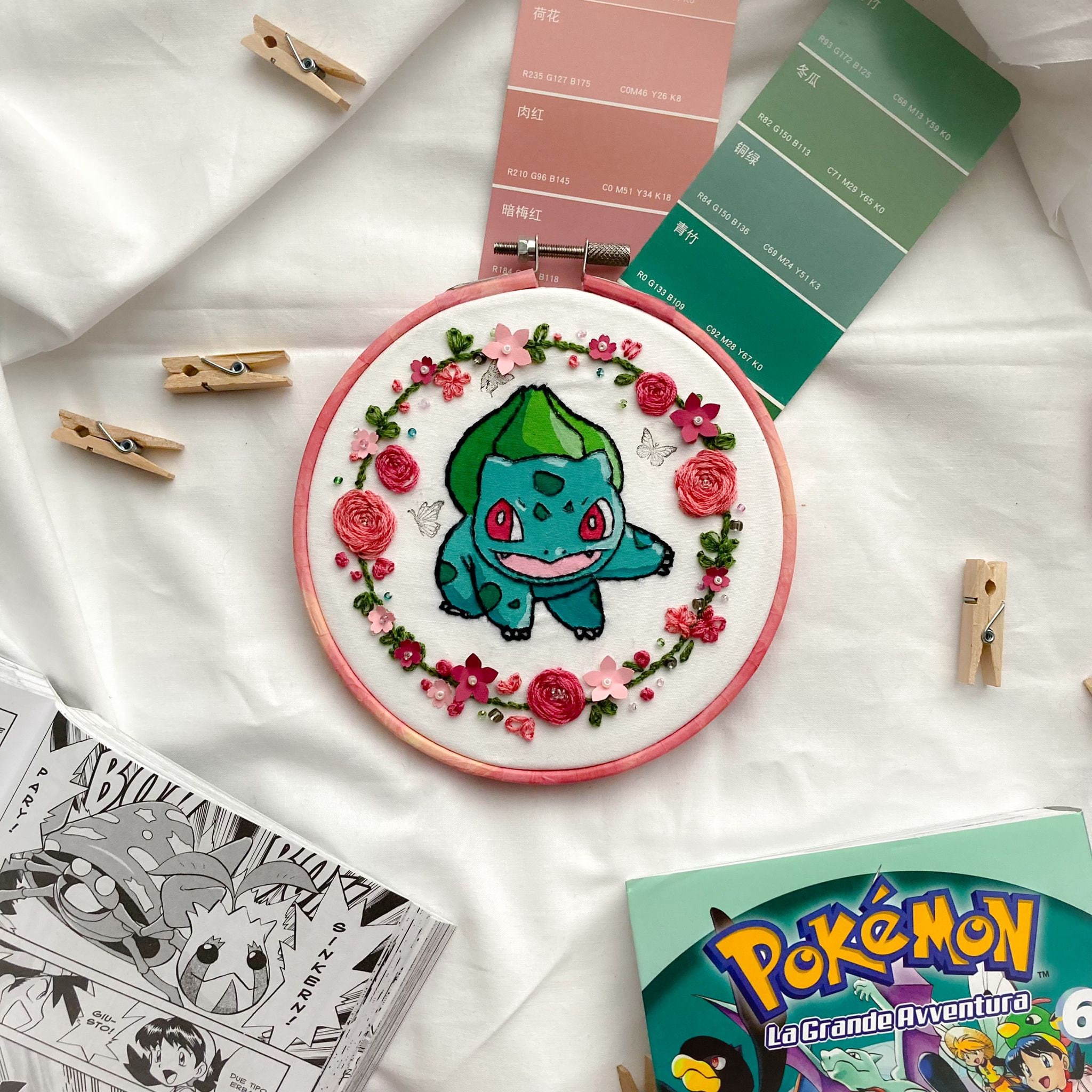 Pokemon Cross Stitch Cactus Bulbasaur #1 - funny kids embroidery design