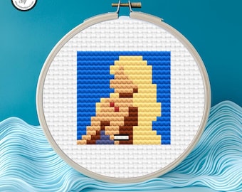 Short n' Sweet, Sabrina Carpenter - PDF cross stitch pattern, pop music album cover, instant download chart