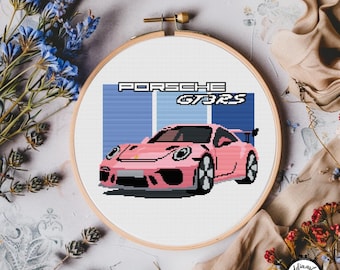 Supercar Cross Stitch Pattern, Sports Car Cross Stitch Pattern