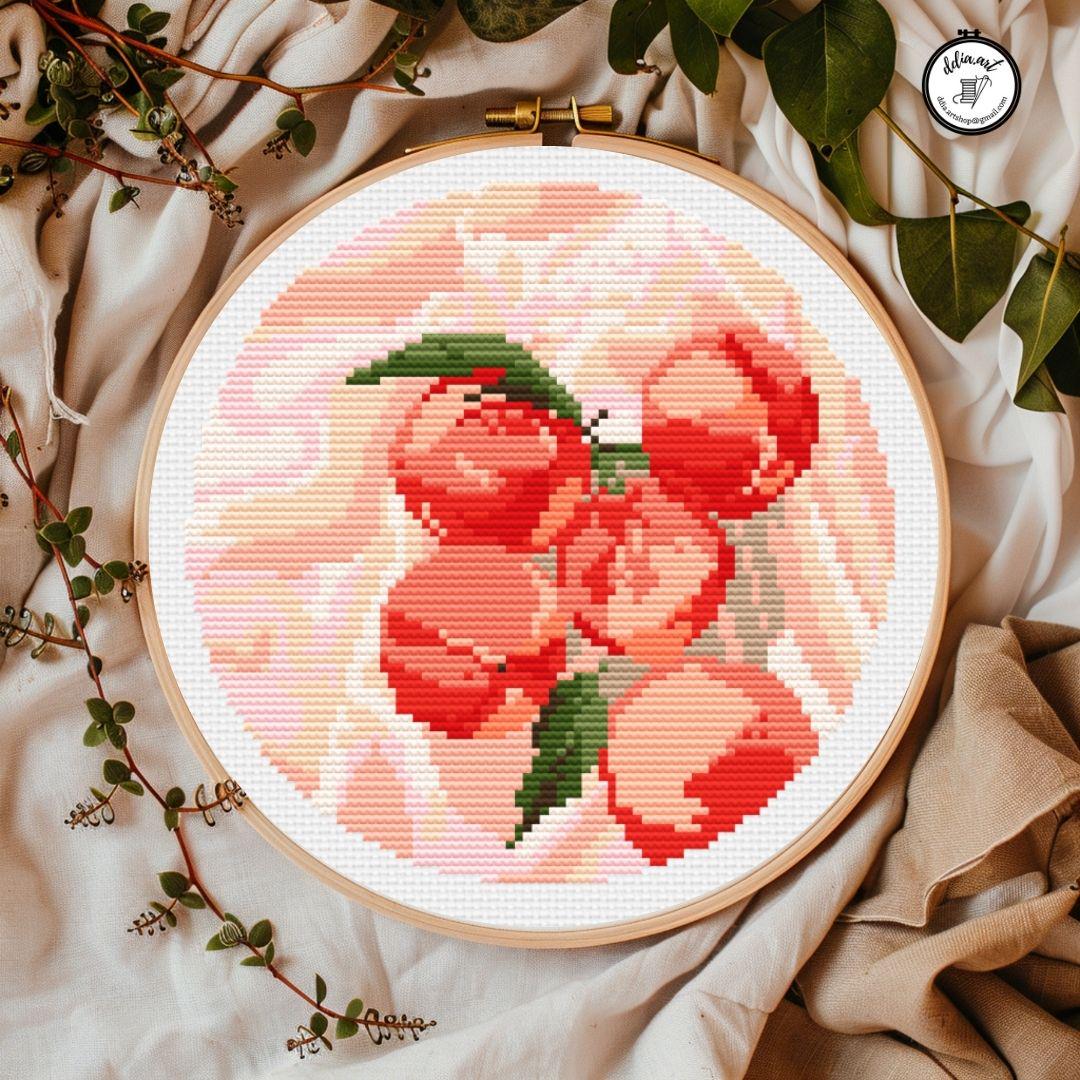 Life's a Peach - PDF Cross Stitch Pattern, Diy Embroidery Scheme
