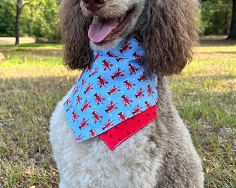 Dog Bandana Over the Collar, Lobster Dog Bandana, Doggie Bandanas, New Puppy,