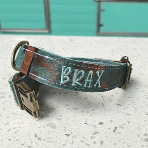 personalized leather dog collar made by dacus doodles