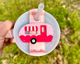 Retro Camper Tumbler Topper, Mothers Day Gift Basket Ideas, Glamping Girl,