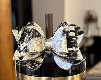 Leather Cowhide Tumbler Bow