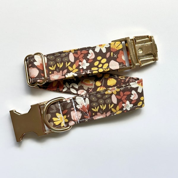 Fall Dog Collar, Floral Dog Collar, Dog Accessories Girl, New Puppy Gift,