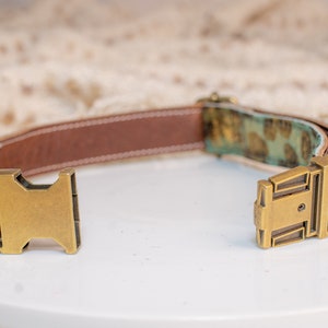 Genuine Leather Dog Collar, New Puppy Gift, Yellow Labrador Retriever, image 3