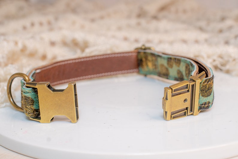 Genuine Leather Dog Collar, New Puppy Gift, Yellow Labrador Retriever, image 3