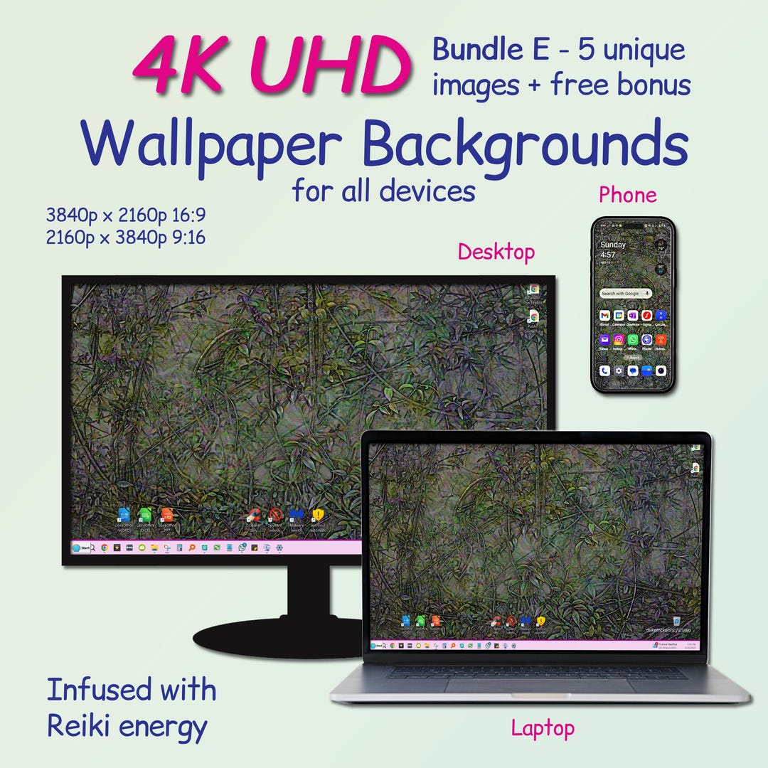 4K Reiki Energy Wallpaper Backgrounds: Desktop & Mobile (digital ...