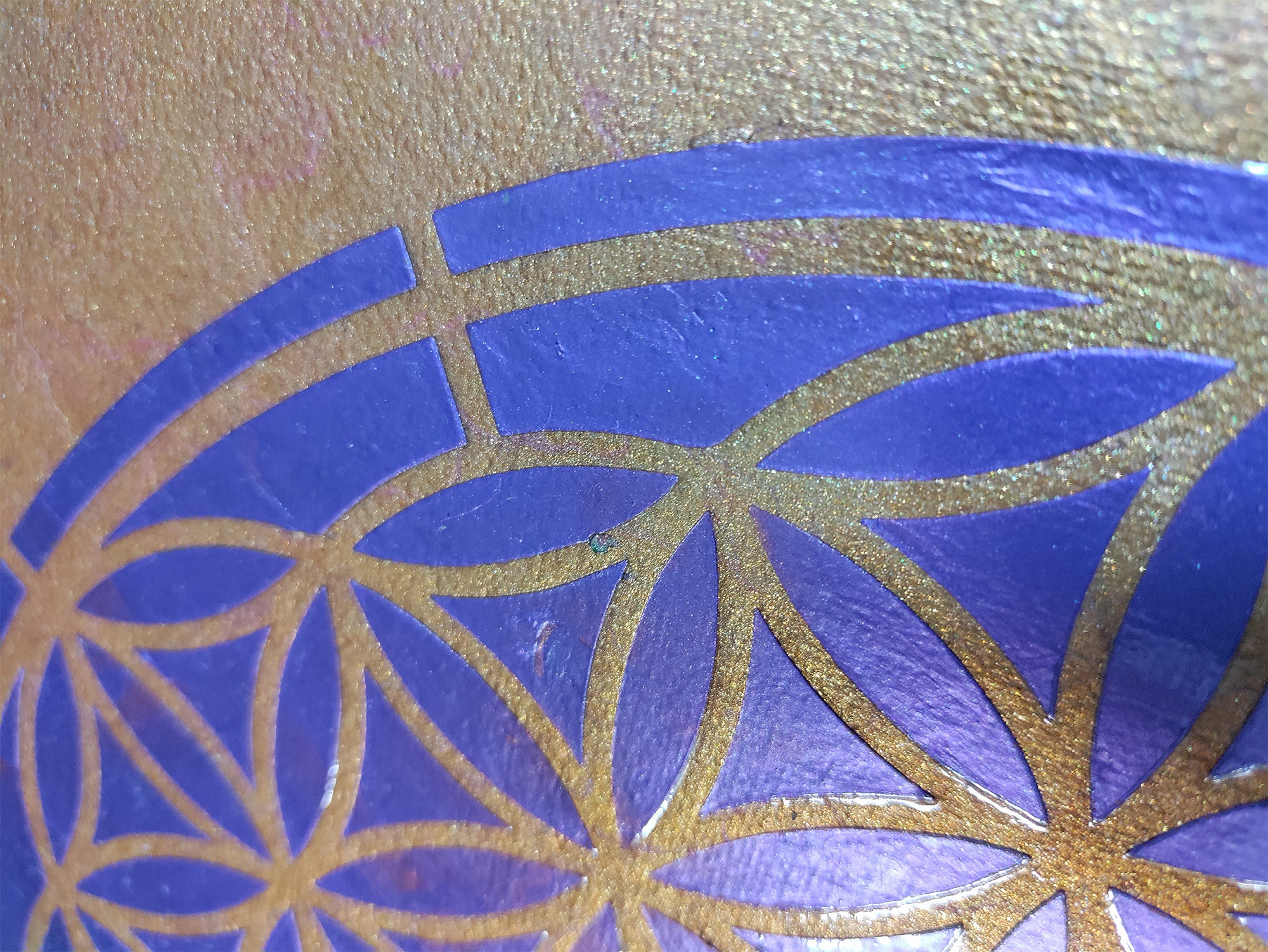 Flower of Life Painting on Canvas: Purple Sacred Geometry Art With ...