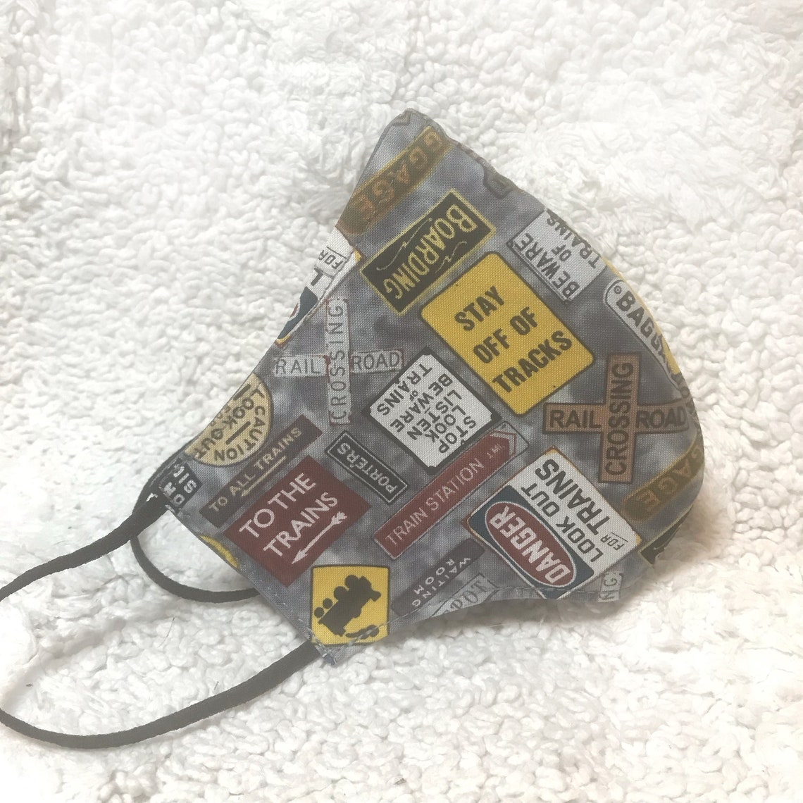 Train Face Mask Railroad Themed Face Mask Reversible Etsy