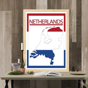 Netherlands Print - Holland Flag - Amsterdam Minimalist Travel Art Poster