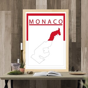 Monaco Print - Monaco Flag - Monte Carlo Minimalist Travel Art Poster