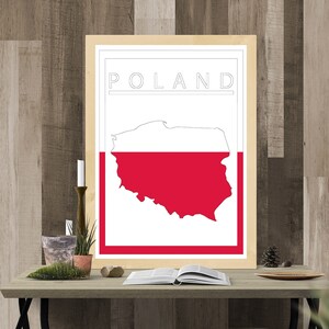 Poland Print - Polish Flag - Krakow Minimalist Travel Art Poster