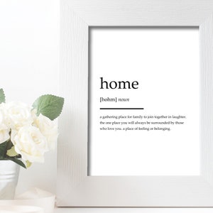 Home Definition Wall Print - Home Decor, Wall Art, Kitchen Print, Home Print, Gift