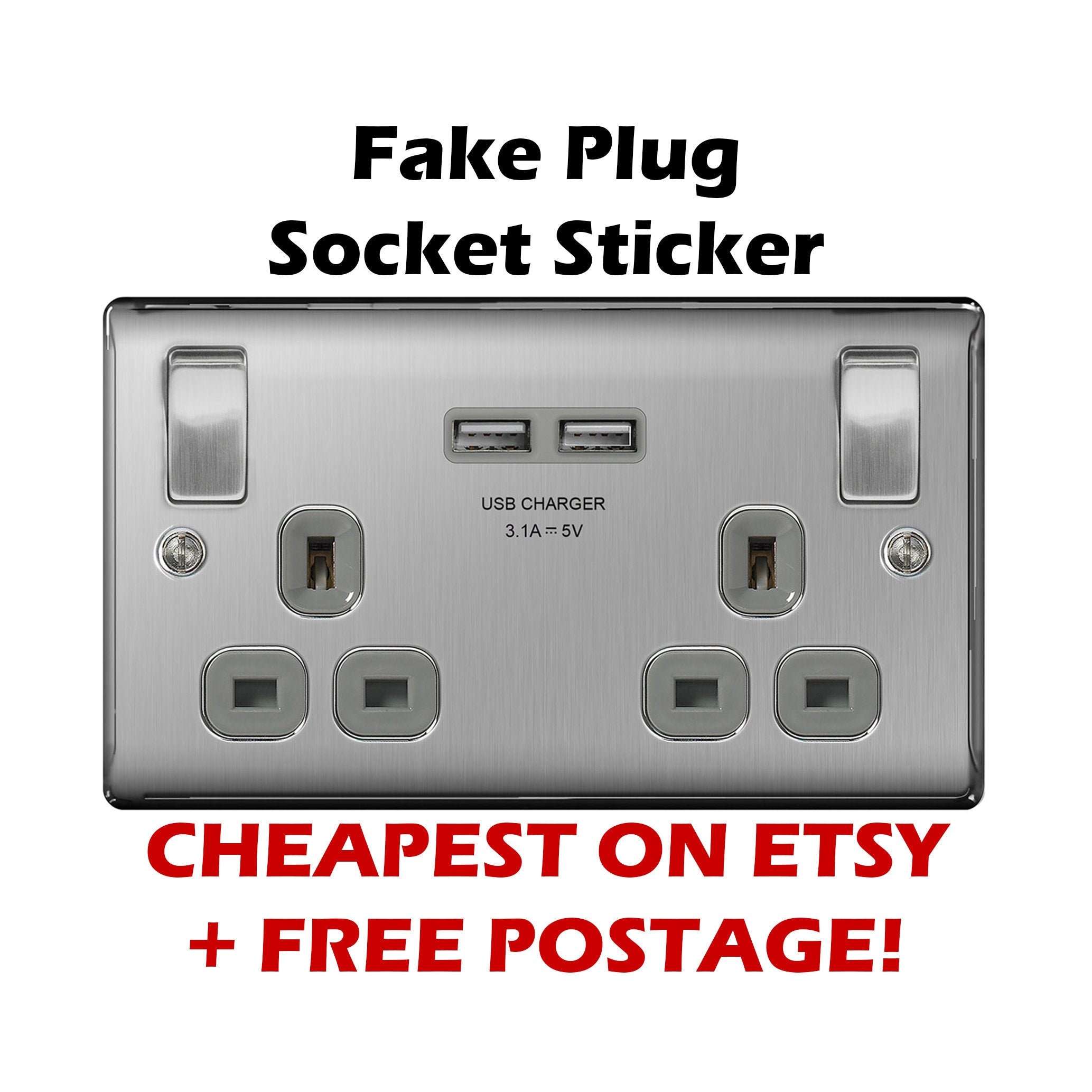 Fake Plug Socket pegatinas extraíbles Easy Peel broma Etsy