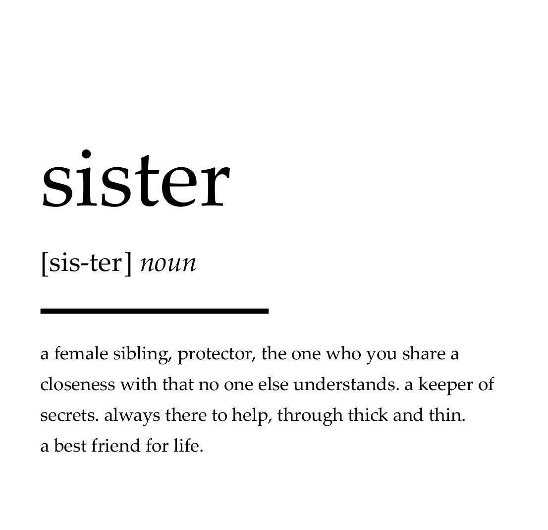 Sister Definition Wall Print Home Decor, Wall Art, Kitchen Print