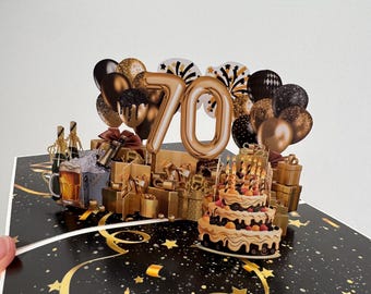 Milestone 3D Pop up 70th Birthday Card - Etsy