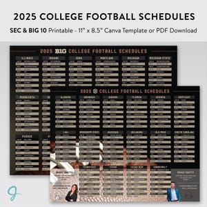 Printable Sec Football Schedule - Etsy
