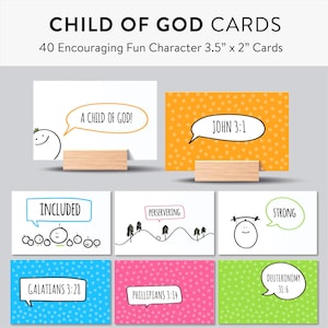 Tarjetas de ánimo para escritorio de CHILD OF GOD, 40 tarjetas de 8,9 x 5 cm con caras sonrientes dibujadas a mano y personajes de dibujos animados personalizados.