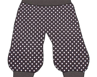 Damen 3/4 Caprihose Sommerhose Punkte dunkelgrau