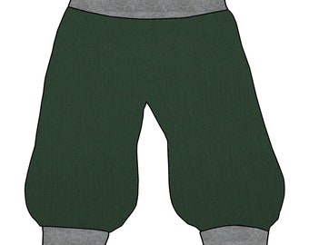 Damen 3/4 Caprihose Sommerhose Musselin Waldgrün