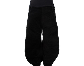 Damen Pumphose Yogahose Cord Schwarz