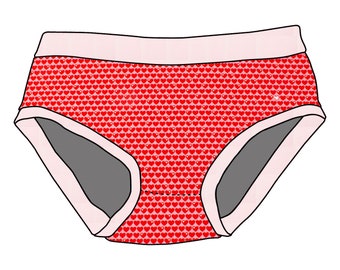 Children's underpants briefs small hearts